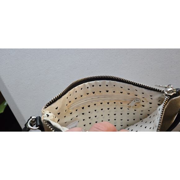 Brighton Hipster Purse/crossbody Yorkie Scottie Dog Small Beige Canvas Bag - Picture 4 of 6